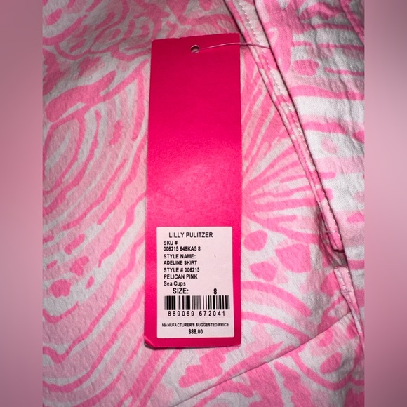NWT Lilly Pulitzer Adeline Skirt Size 8 Pelican Link- Sea Cups - Picture 4 of 8